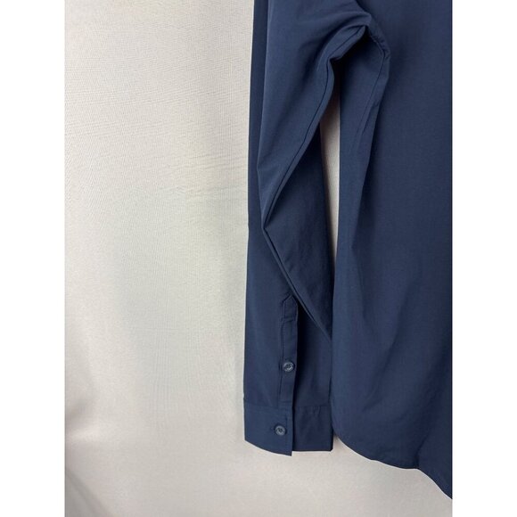 Eddie Bauer Womens Classic Fit Departure Shirt Size XS Long Sleeve Button-Up Nav - Picture 9 of 10